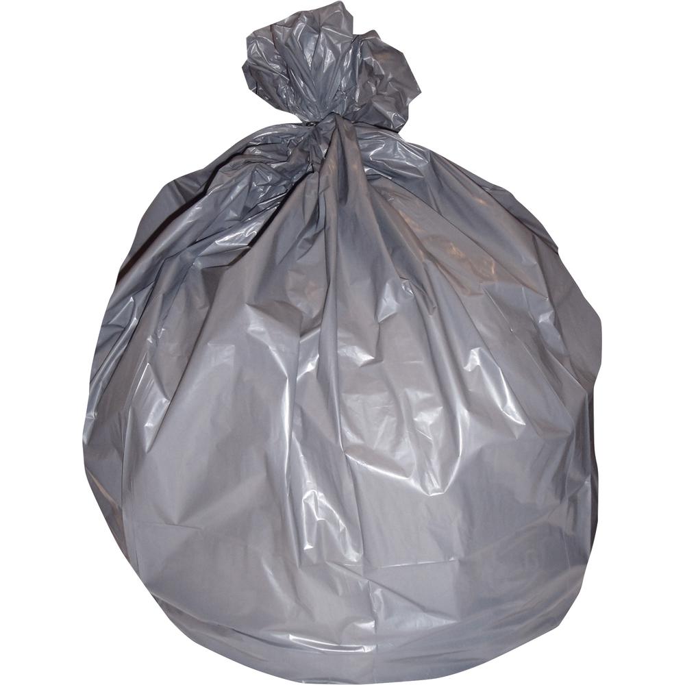 Heritage Super Heavy Gray LLD Can Liners - 60 gal Capacity - 58" Length x 38" Width x 1.10 mil (28 Micron) Thickness - Low Density - Gray - Linear Low-Density Polyethylene (LLDPE) - Can - 1 Carton. Picture 2