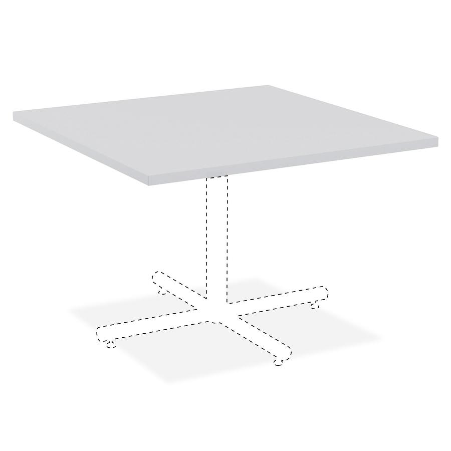 Lorell Hospitality Collection Tabletop - Square Top - 42" Table Top Length x 42" Table Top Width x 1" Table Top Thickness - Breakroom, Cafeteria - Assembly Required - High Pressure Laminate (HPL), Lig. Picture 5