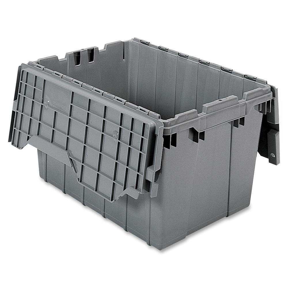 Akro-Mils Attached Lid Storage Container, String/Button Tie Closure - Stackable (1 Unit). Picture 2