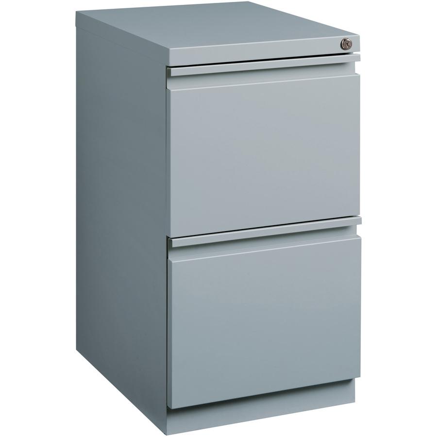 Lorell 20" File/File Mobile File Cabinet with Full-Width Pull - 15" Width x 19.9" Depth x 27.7" Height - 2 x Drawer(s) for File - Letter - Vertical - Ball-bearing Suspension, Drawer Extension, Durable. Picture 7