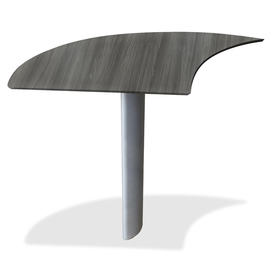 Mayline Medina Curved Desk Extension, Left - 1" Thickness Work Surface, 29.5" Height x 28" Width x 47" Depth - Beveled Edge - Material: Steel - Finish: Gray, Laminate - Stain Resistant, Water Resistan. Picture 3