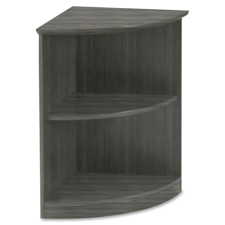 Mayline Medina - Open 1/4-Round Bookcase - 1" Thickness Shelf, 29.5" Height x 20" Width x 20" Depth Bookshelf - 2 Shelve(s) - 1 Adjustable Shelf(ves) - Finish: Gray Steel Laminate - Leveler, Stain Res. Picture 3