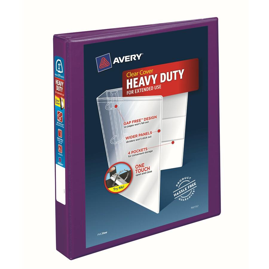 Avery&reg; Heavy-Duty View Binders - Locking One Touch EZD Rings - 1" Binder Capacity - Letter - 8 1/2" x 11" Sheet Size - 275 Sheet Capacity - Ring Fastener(s) - 4 Pocket(s) - Polypropylene - Recycle. Picture 2