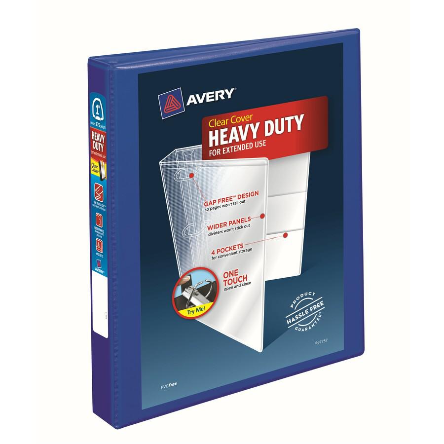 Avery&reg; Heavy-Duty View Binders - Locking One Touch EZD Rings - 1" Binder Capacity - Letter - 8 1/2" x 11" Sheet Size - 275 Sheet Capacity - Ring Fastener(s) - 4 Pocket(s) - Polypropylene - Recycle. Picture 2