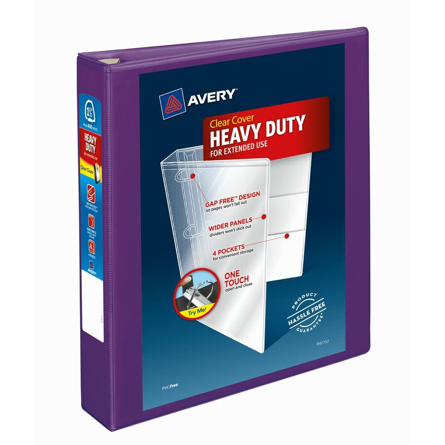 Avery&reg; Heavy-Duty View Binders - Locking One Touch EZD Rings - 1 1/2" Binder Capacity - Letter - 8 1/2" x 11" Sheet Size - 400 Sheet Capacity - Ring Fastener(s) - 4 Pocket(s) - Polypropylene - Rec. Picture 3