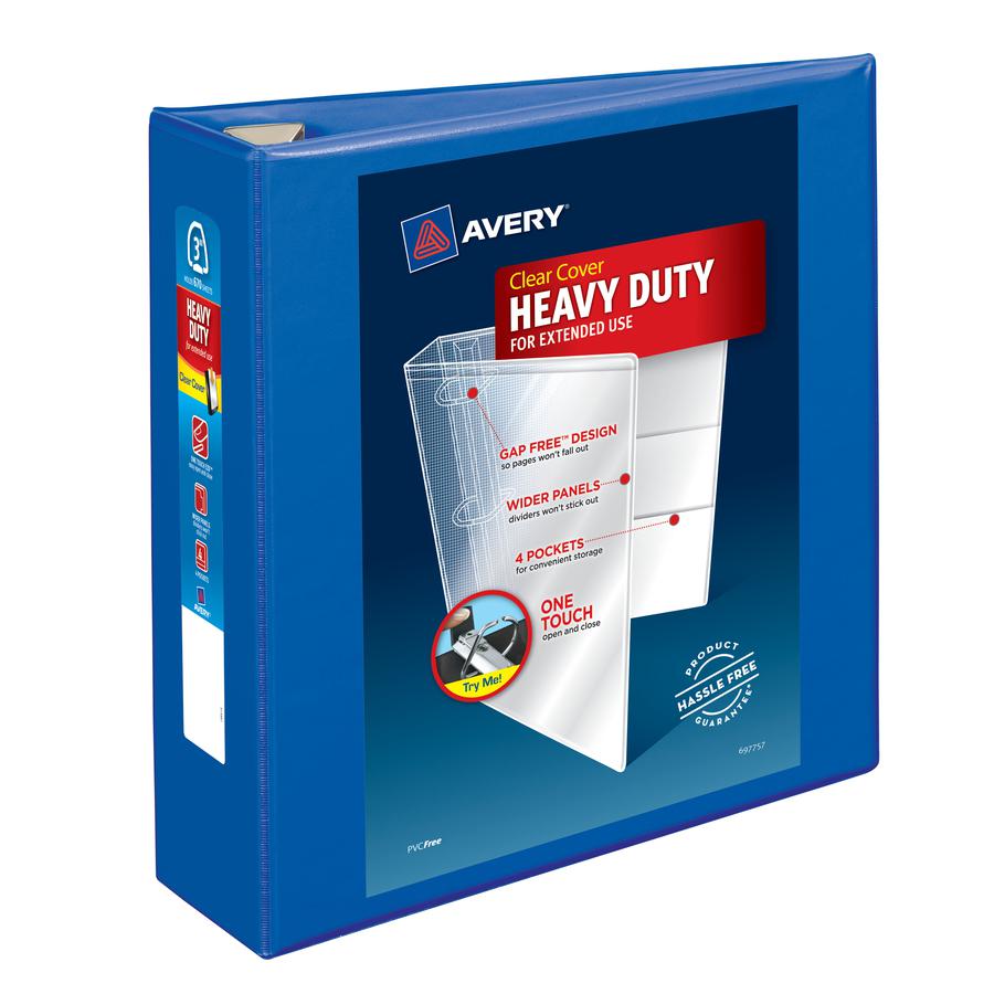 Avery&reg; Heavy-Duty View Pacific Blue 3" Binder (79811) - Avery&reg; Heavy-Duty View 3 Ring Binder, 3" One Touch EZD&reg; Rings, 3.5" Spine, 1 Pacific Blue Binder (79811). Picture 2