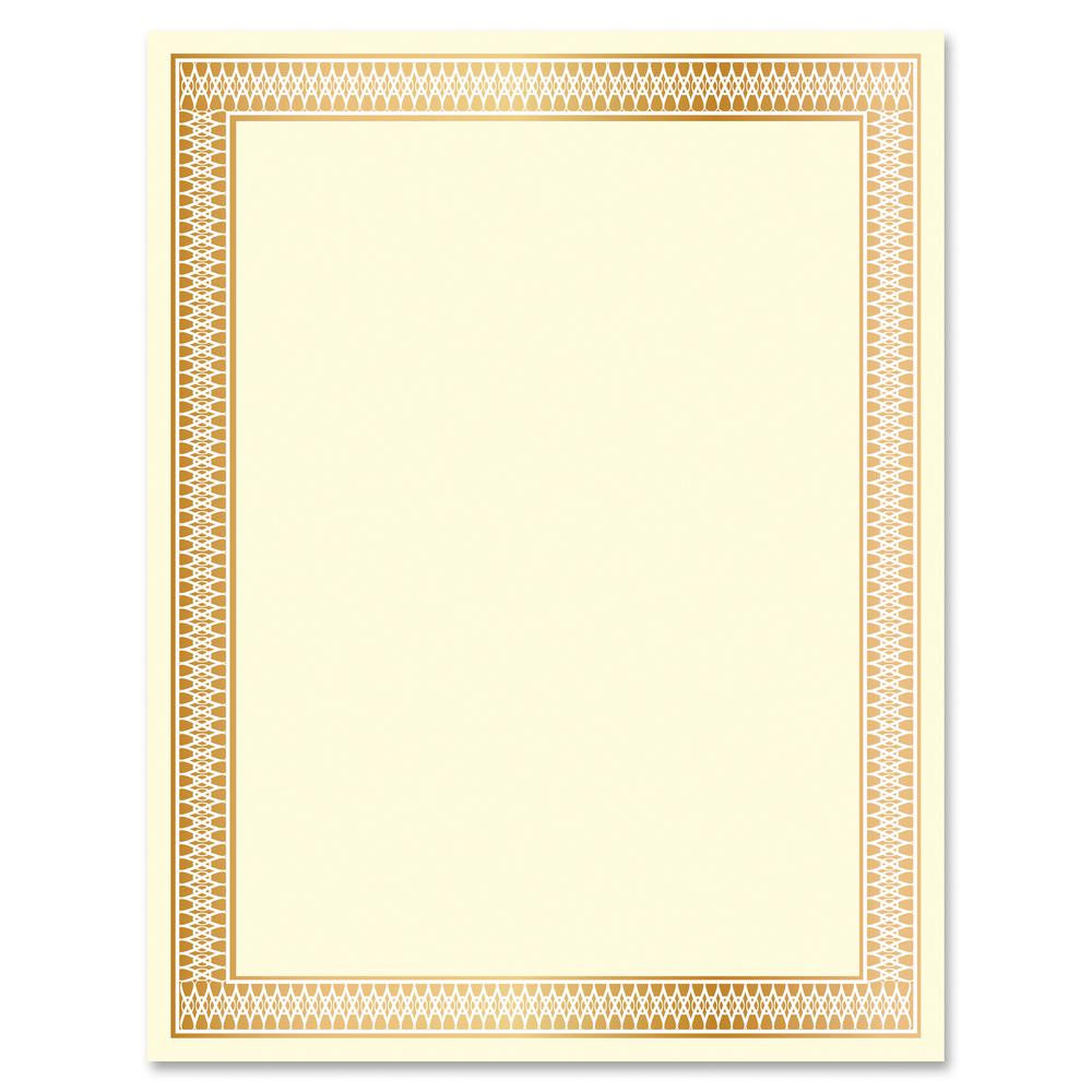 Geographics Traditional Award Certificates - 24 lb Basis Weight - 8.5" Width - Laser, Inkjet Compatible - Gold - 100 / Pack. Picture 2
