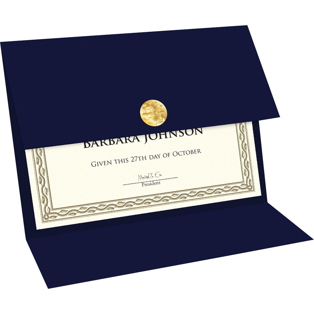 Geographics Recycled Certificate Holder - Navy - 30% Recycled - 5 / Pack. Picture 3