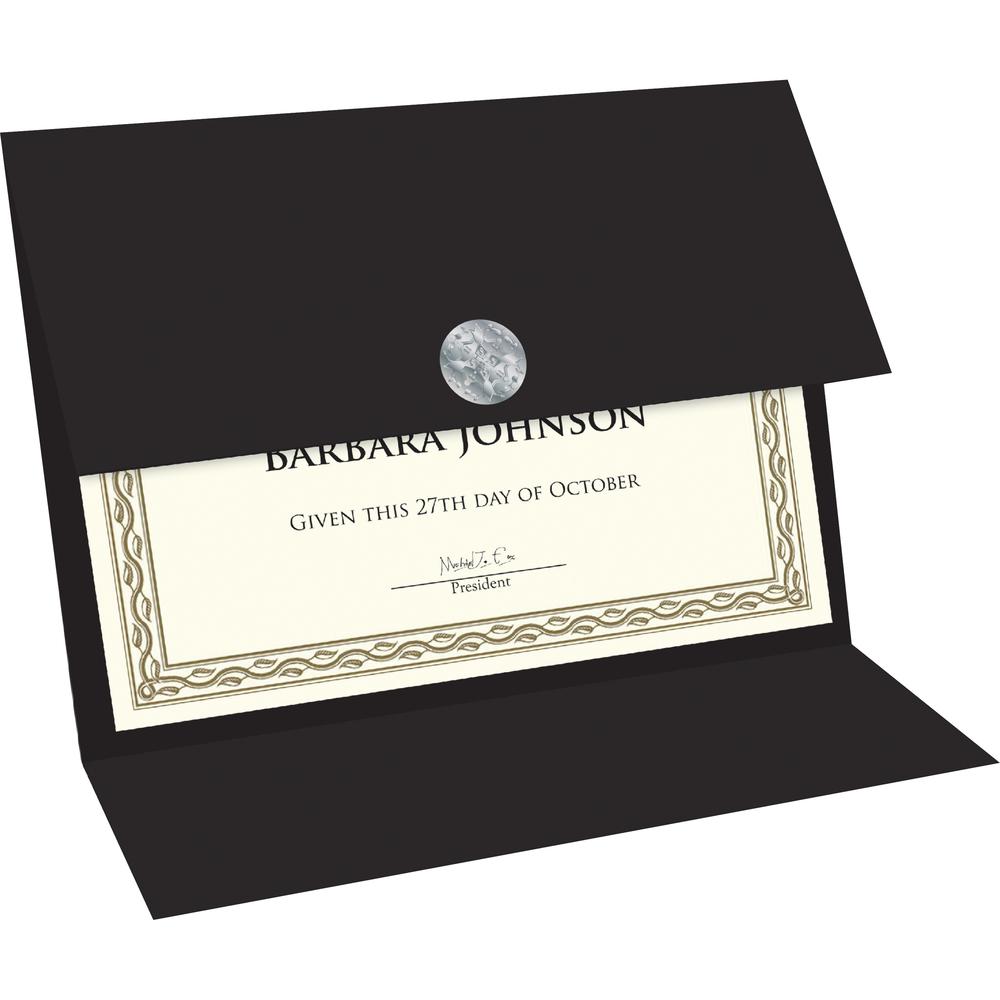 Geographics Recycled Certificate Holder - Black - 30% Recycled - 5 / Pack. Picture 2