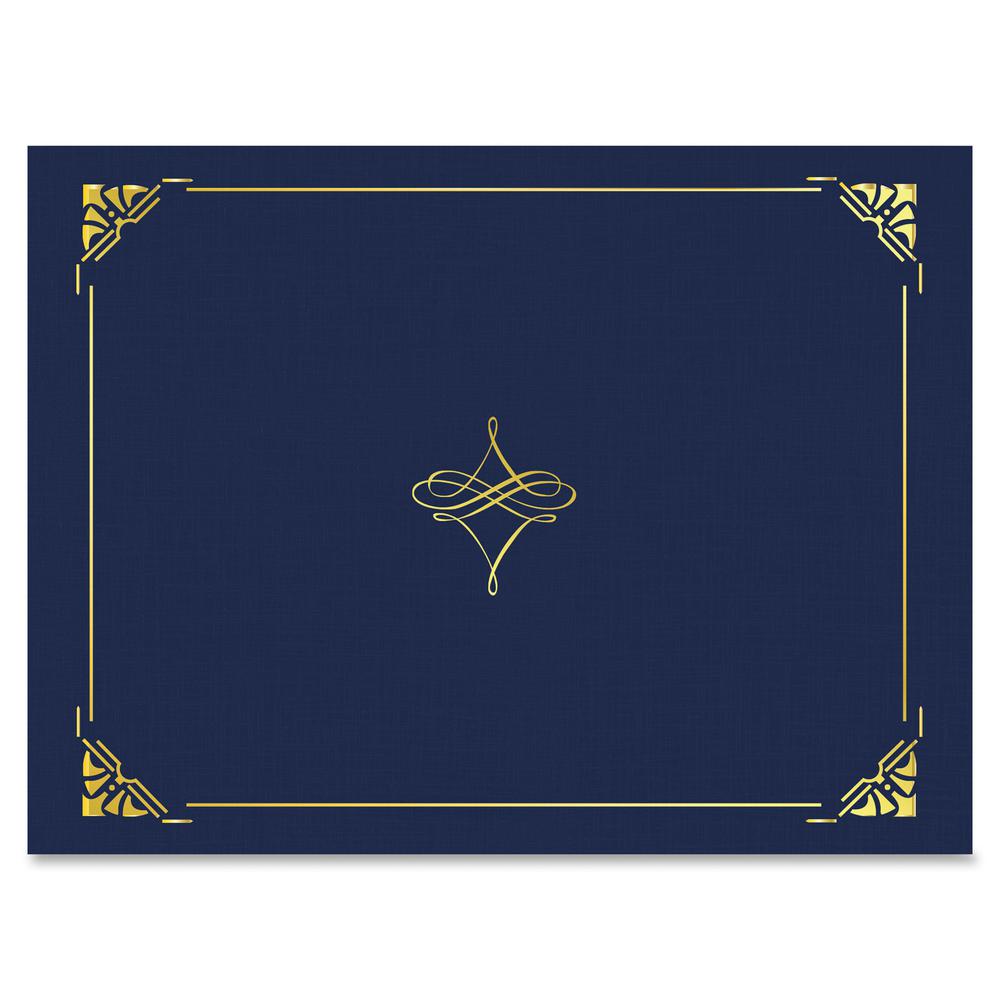 Geographics Letter Recycled Certificate Holder - 8 1/2" x 11" - Blue, Gold - 30% Recycled - 5 / Pack. Picture 2
