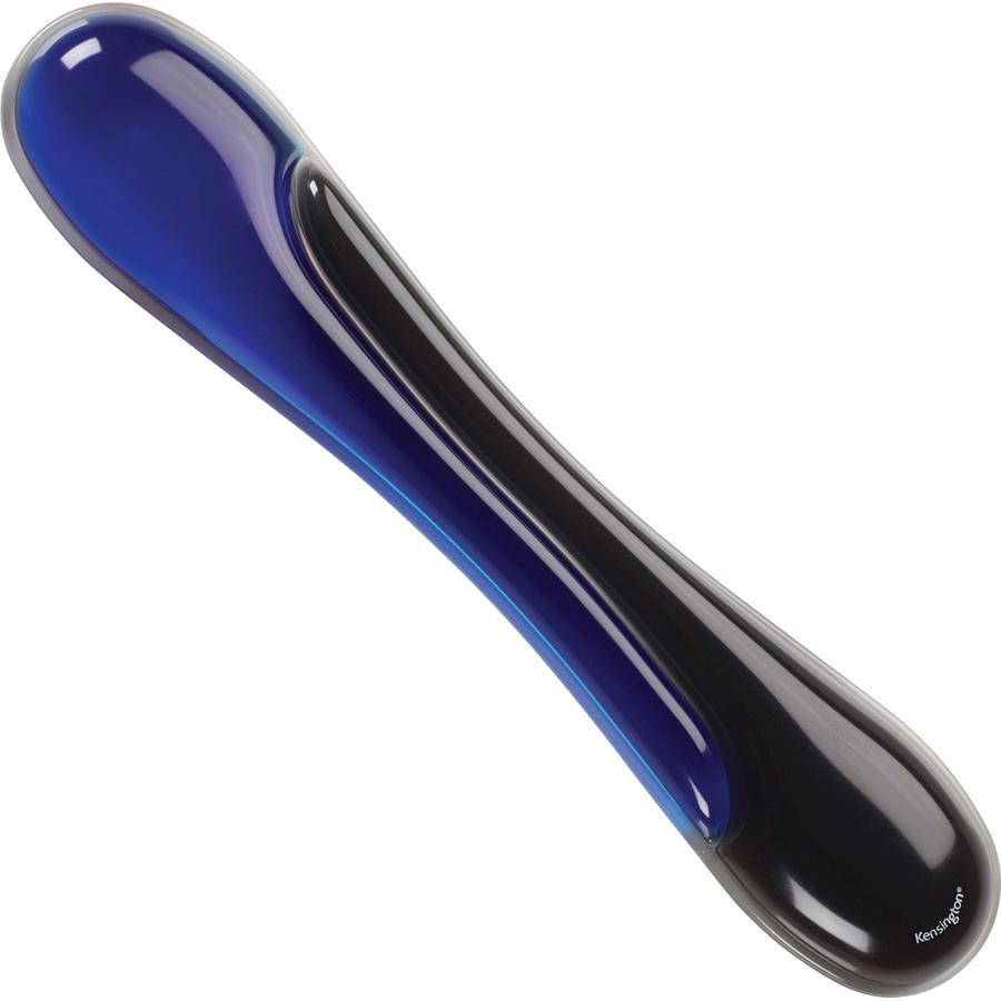 Kensington Duo Gel Wave Keyboard Wrist Rest - 0.41" x 18.88" x 3.50" Dimension - Black & Blue - 1 Pack. Picture 5