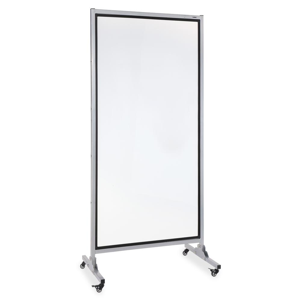 Lorell Double-sided Dry-Erase Easel/Room Divider - 37.5" (3.1 ft) Width x 82.5" (6.9 ft) Height - White Steel Surface - Black Aluminum Frame - Rectangle - Magnetic - Casters - 1 Each. Picture 4