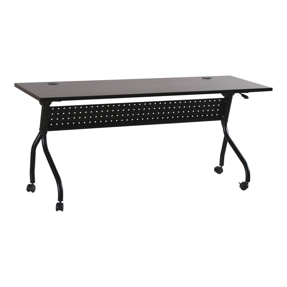 Lorell Flip Top Training Table - Rectangle Top - Four Leg Base - 4 Legs - 72" Table Top Width x 23.50" Table Top Depth - 29.50" Height x 70.88" Width x 23.63" Depth - Assembly Required - Espresso, Bla. Picture 6