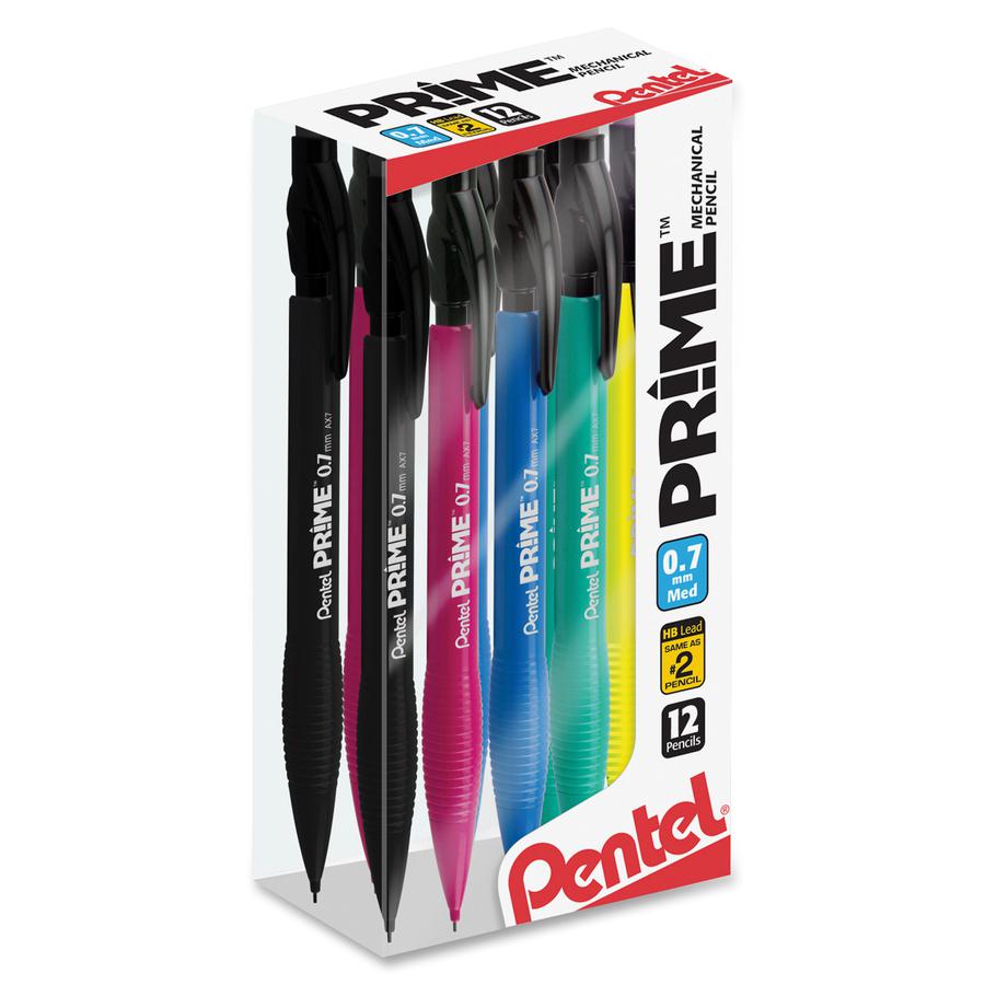 Pentel Prime Mechanical Pencil - #2 Lead - 0.7 mm Lead Diameter - Medium Point - Assorted Lead - 1 Dozen. Picture 2
