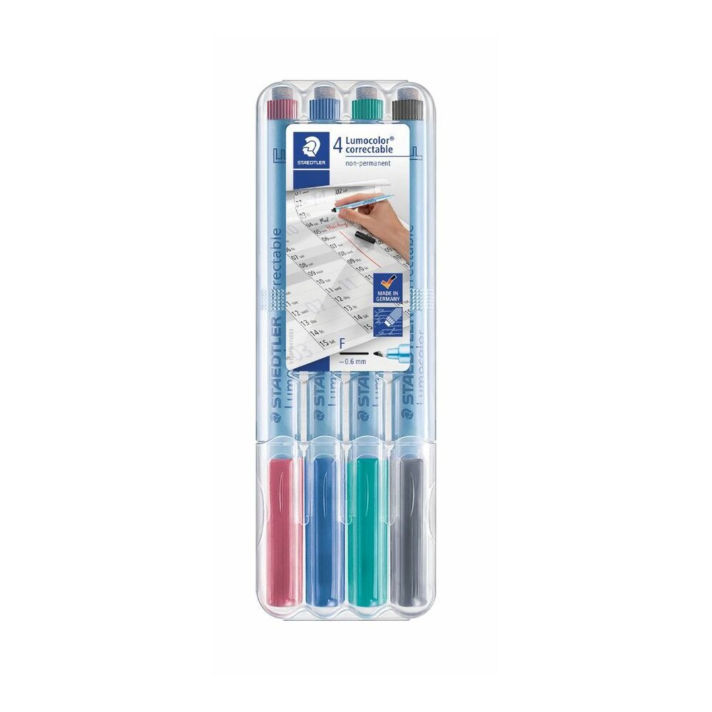 Staedtler Correctable Marker Pens - Refillable - Assorted Ink - Polypropylene Barrel - 4 / Set. Picture 4