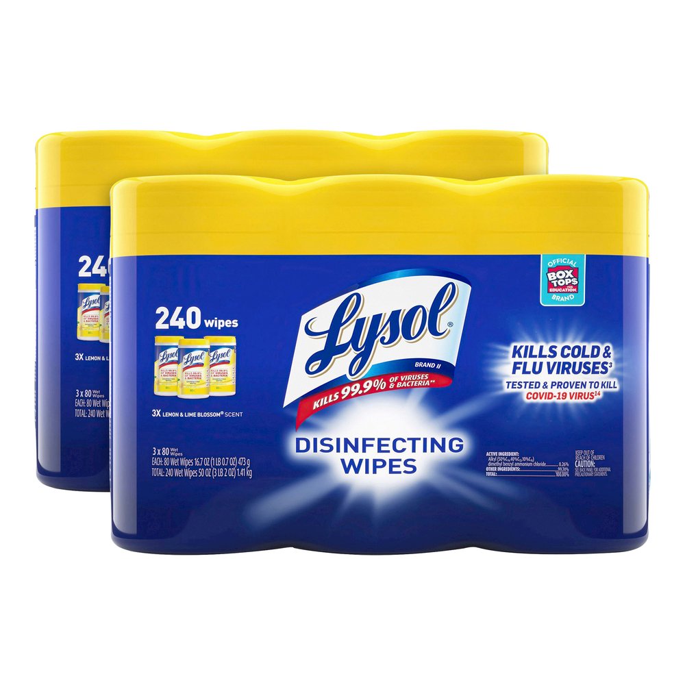 Lysol Lemon/Lime Disinfecting Wipes - For Multi Surface, Multipurpose - Wipe - Lemon, Lime Blossom Scent - Recommended For: Virus Remover, Bacteria Remover - Pre-moistened, Deodorize, Disinfectant, An. Picture 6