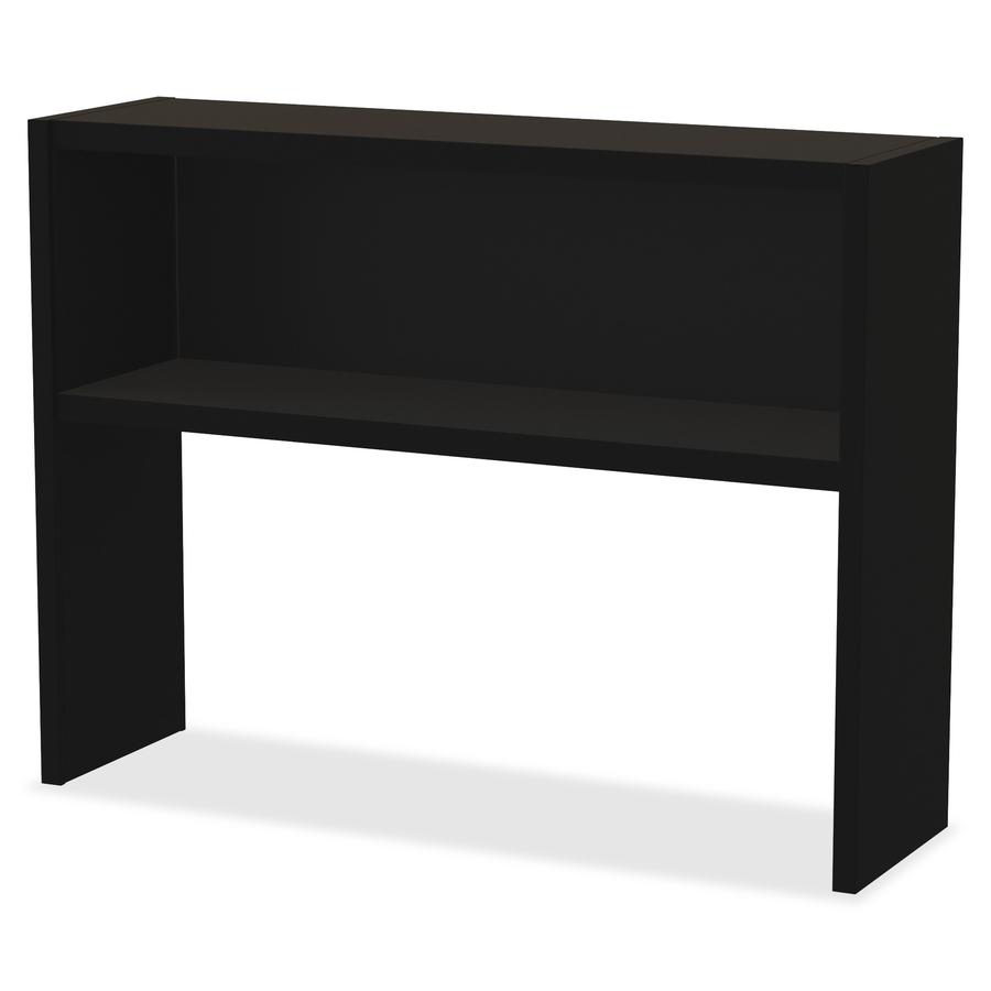 Lorell Fortress Modular Series Stack-on Hutch - x 48" Width - Material: Steel - Finish: Black - Grommet, Cord Management - 1 Each. Picture 6