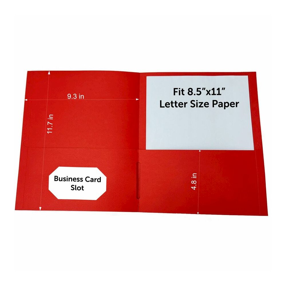 Sparco Letter Pocket Folder - 8 1/2" x 11" - 2 Internal Pocket - Red - 1 Box. Picture 7