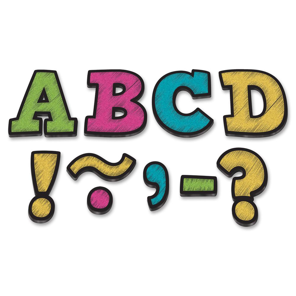 Teacher Created Resources 3" Bold Block Magnet Letters - Learning Theme/Subject - 55 x Letter Shape - Magnetic - Durable, Damage Resistant - 0.10" Height x 3" Width x 3" Depth - Multicolor - 55 / Pack. Picture 2