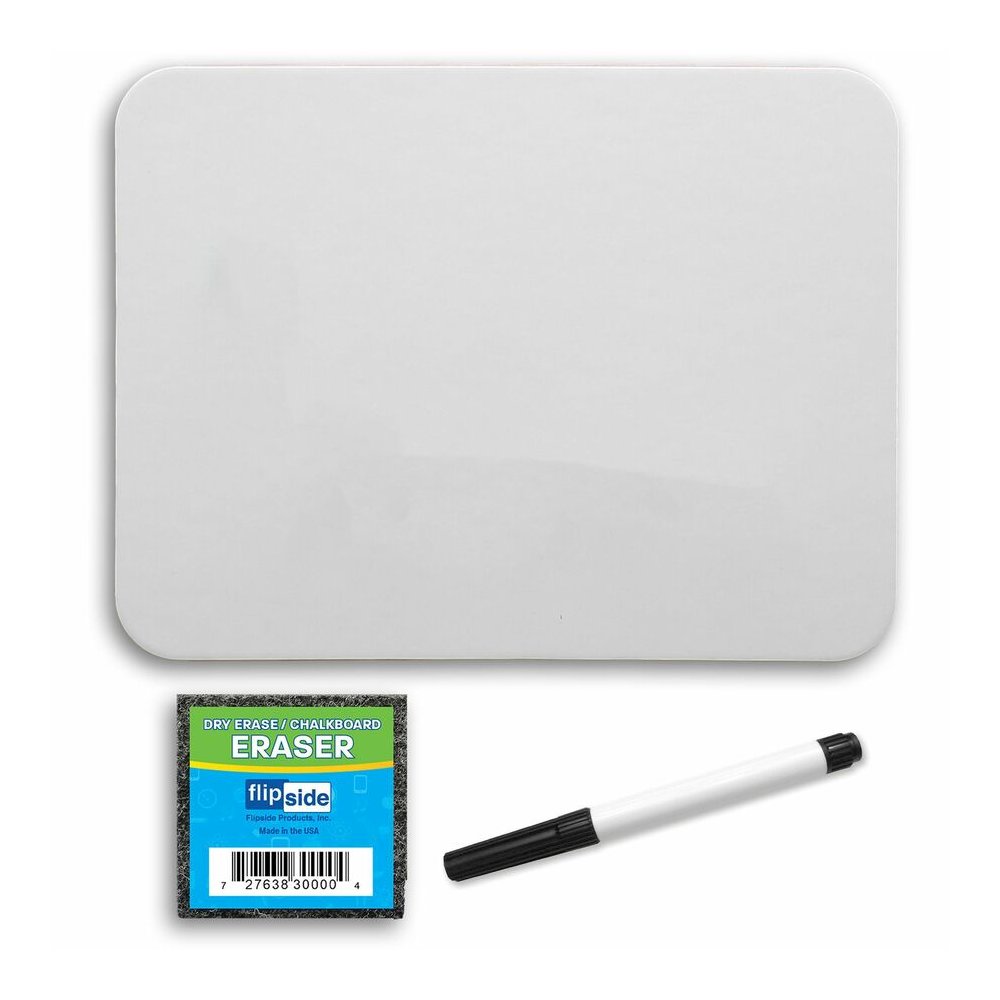 Flipside Magnetic Dry Erase Board Set Class Pack - 9" (0.8 ft) Width x 12" (1 ft) Height - White Surface - Rectangle - Magnetic - 12 / Pack. Picture 5