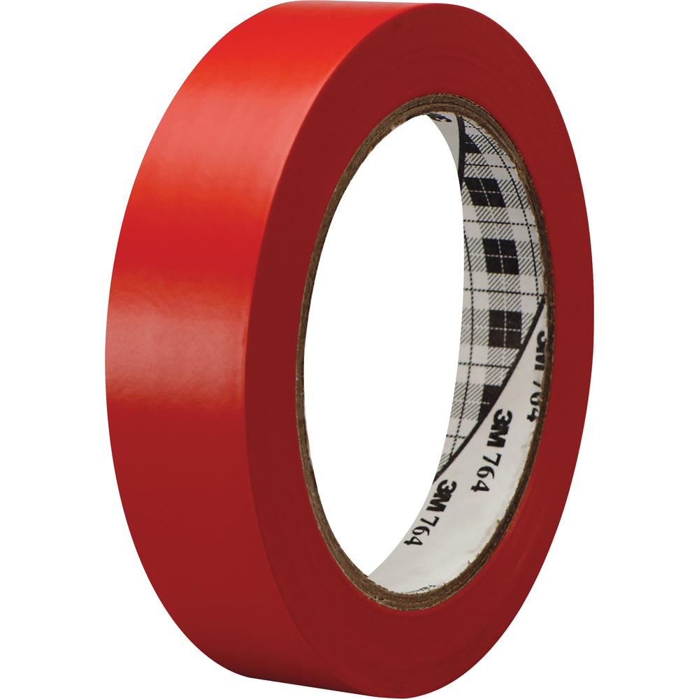 3M General-Purpose Vinyl Tape 764 - 36 yd Length x 1" Width - 5 mil Thickness - Rubber - 4 mil - Polyvinyl Chloride (PVC) Backing - 1 / Roll - Red. Picture 2