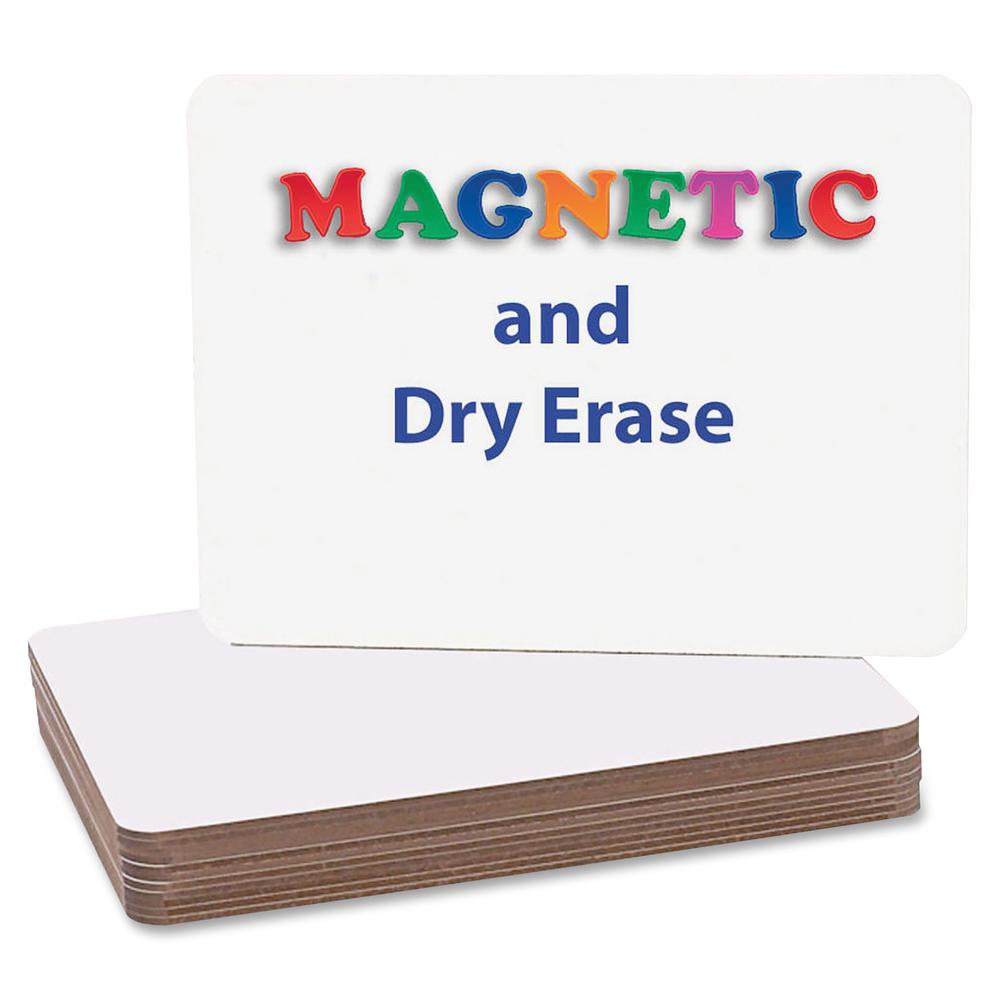Flipside Magnetic Plain Dry Erase Board - 12" (1 ft) Width x 9" (0.8 ft) Height - White Surface - Rectangle - Magnetic - 12 / Pack. Picture 2