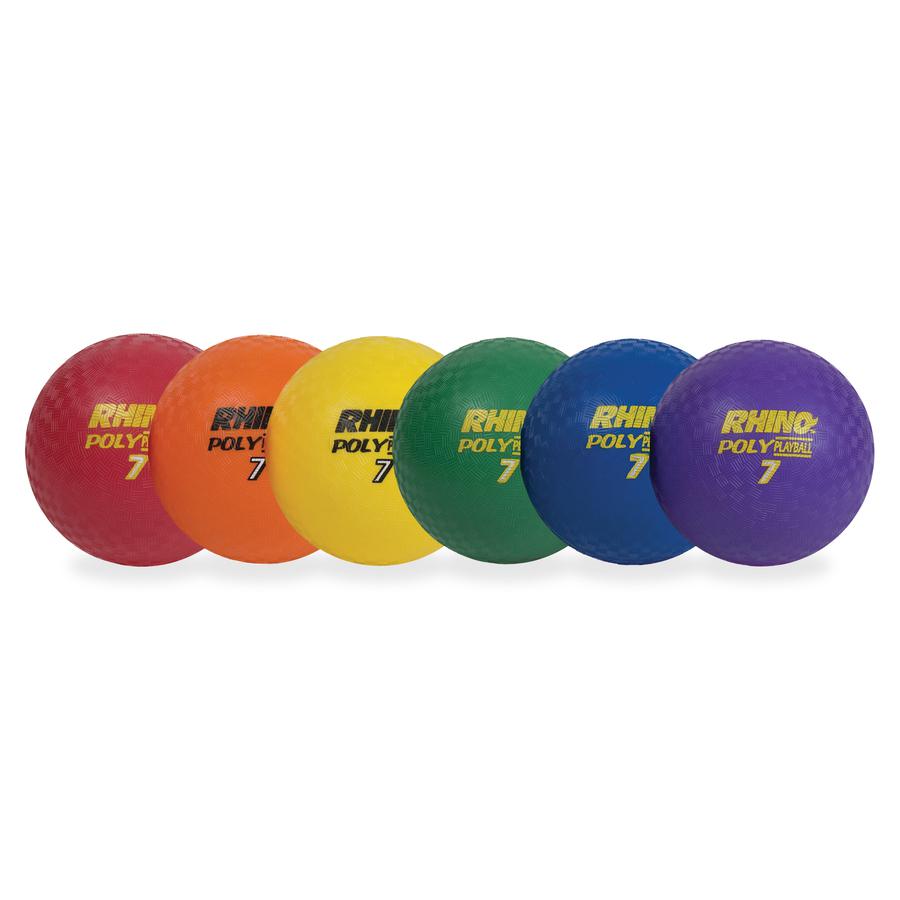 Champion Sports Poly Playground Ball Set - 8.50" - Red, Orange, Yellow, Green, Blue, Purple - 6 / Set. Picture 2