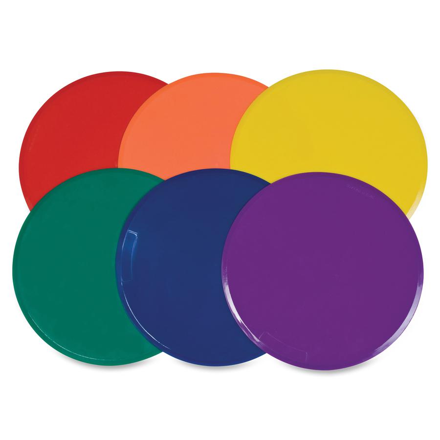 Champion Sports Extra Large Poly Spot Marker Set - Green, Orange, Purple, Red, Blue, Yellow - Vinyl. Picture 2
