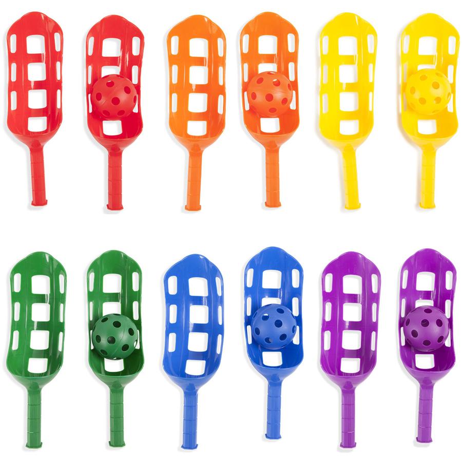 Champion Sports Scoop Ball Set - Red, Orange, Yellow, Green, Blue, Purple - Plastic. Picture 4