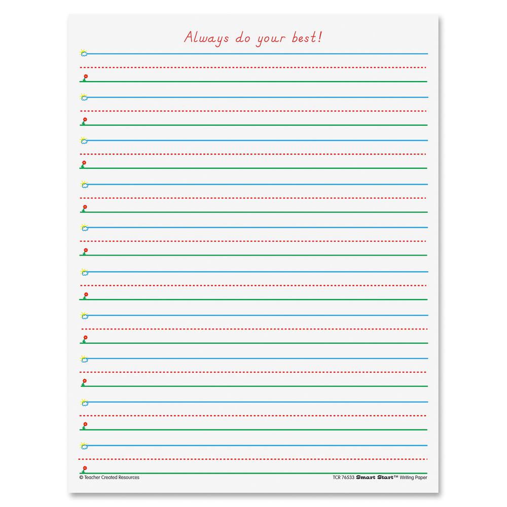 Teacher Created Resources Smart Start 1 - 2 Writing Paper - 0.63" Ruled - Letter - 8 1/2" x 11" - White Paper - 360 / Pack. Picture 2