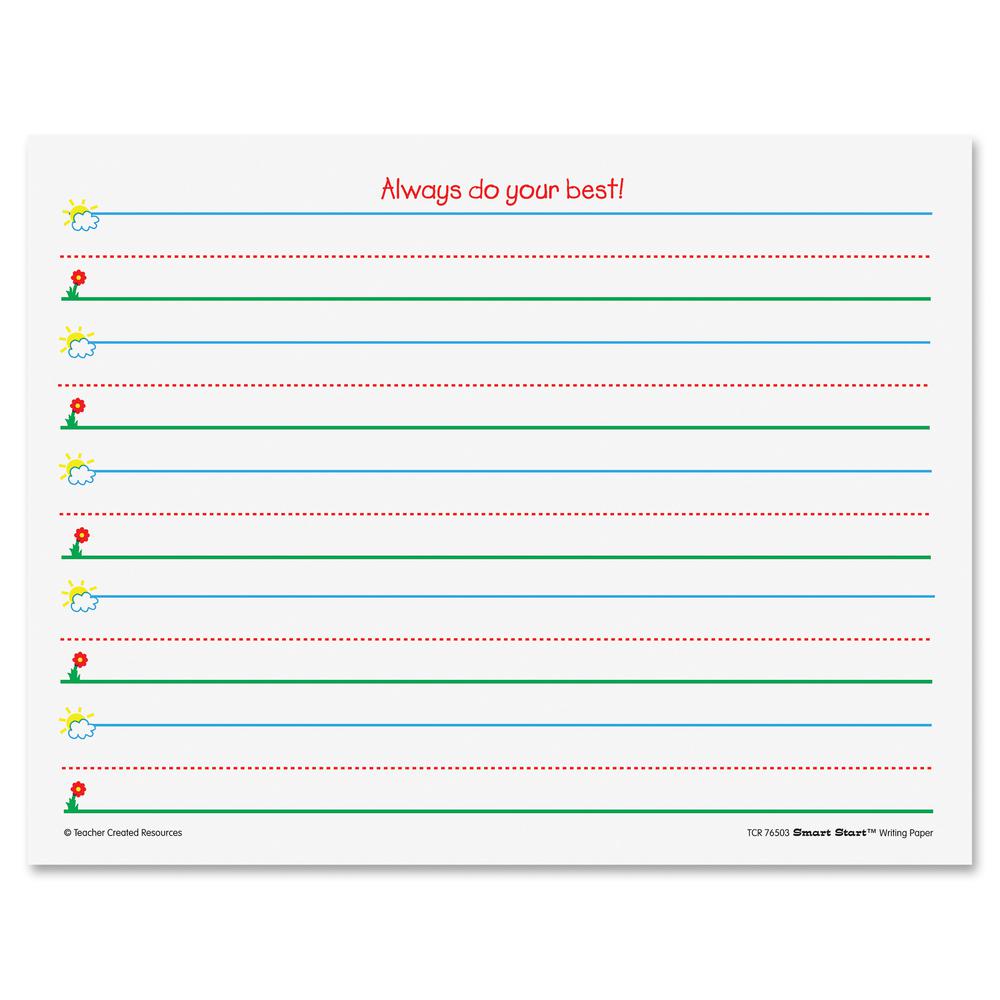 Teacher Created Resources Spacing Writing Paper - 1" Ruled - 8 1/2" x 11" - White Paper - 360 / Pack. Picture 2