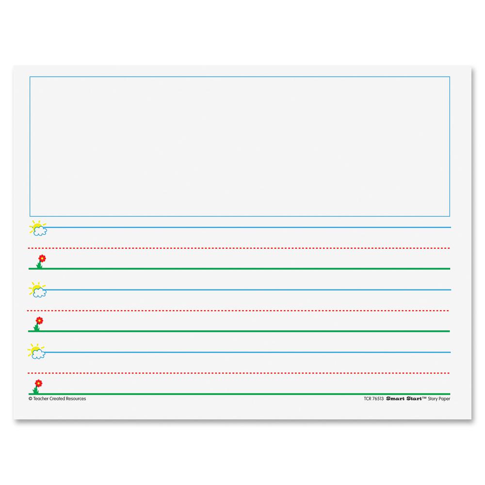 Teacher Created Resources Smart Start K - 2 Writing Paper - Letter - 1" Ruled - 8 1/2" x 11" - White Paper - 360 / Pack. Picture 2