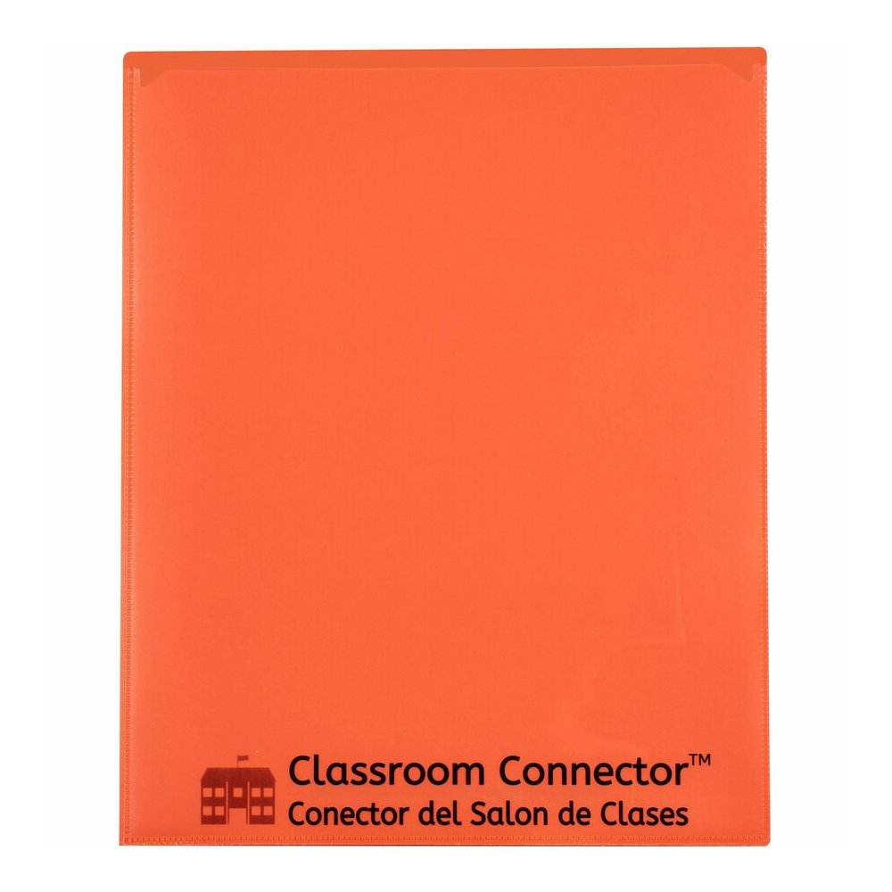 C-Line Classroom Connector Letter Report Cover - 8 1/2" x 11" - 2 Internal Pocket - Orange - 25 / Box. Picture 1