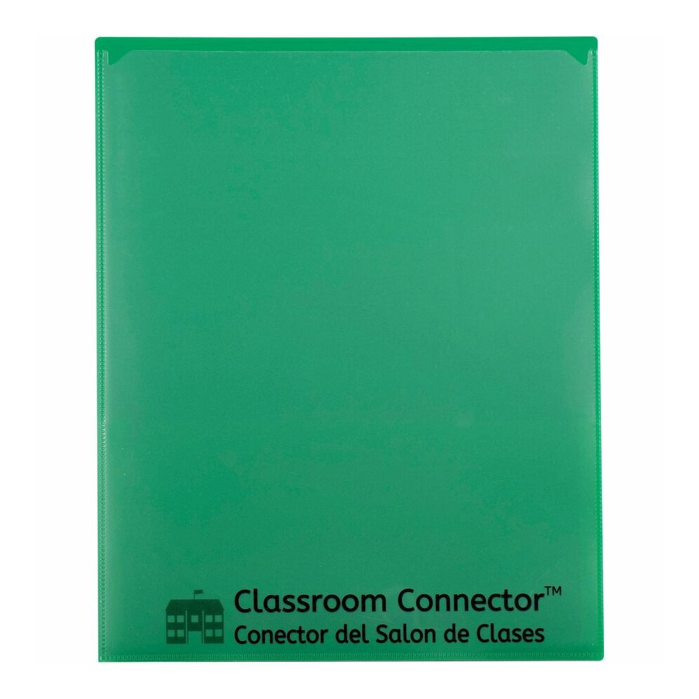 C-Line Classroom Connector Letter Report Cover - 8 1/2" x 11" - 2 Internal Pocket - Green - 25 / Box. Picture 1
