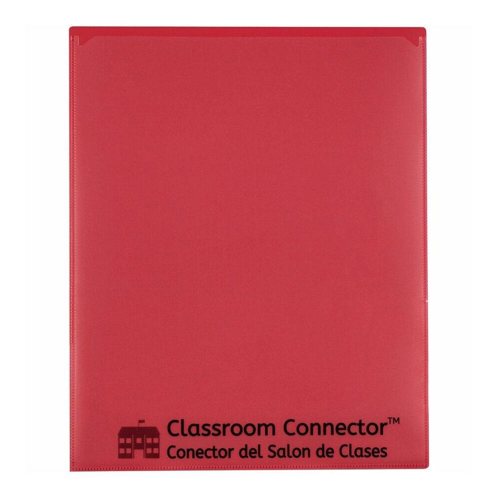 C-Line Classroom Connector Letter Report Cover - 8 1/2" x 11" - 2 Internal Pocket - Red - 1 Box. Picture 1