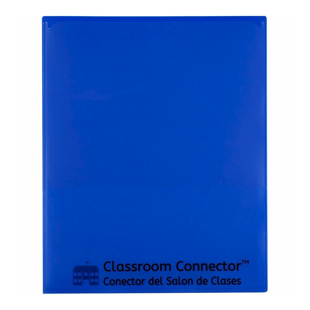 C-Line Classroom Connector Letter Report Cover - 8 1/2" x 11" - 2 Internal Pocket - Blue - 1 Box. Picture 1