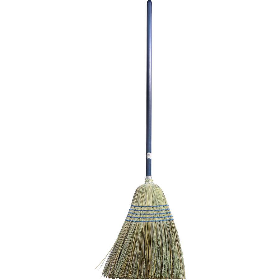 Genuine Joe Light-Duty Broom - Corn Fiber Bristle - Lacquered Wood Handle - 1 Each - Natural. Picture 5