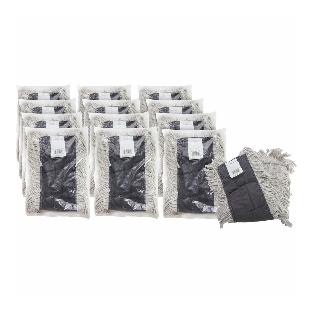 Genuine Joe Disposable Dust Mop Refill - 5" Width x 24" Length - Disposable, Fray Resistant, Quick Drying, Absorbent, Durable, 4-ply Yarn, Cut Ends - Cotton - Natural - 12 / Carton. Picture 5