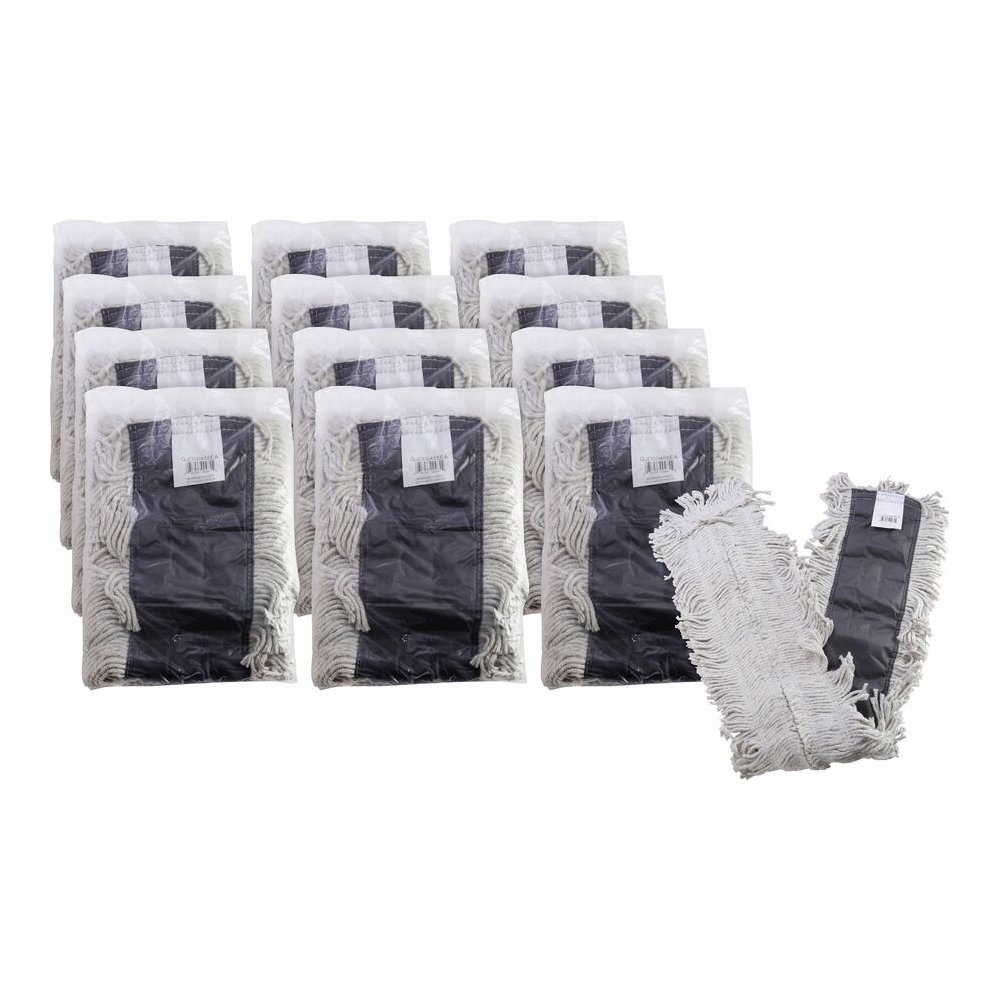 Genuine Joe Disposable Dust Mop Refill - 5" Width x 48" Length - Disposable, Looped Ends, Fray Resistant, 4-ply, Quick Drying, Durable, Absorbent, 4-ply Yarn - Cotton, Synthetic - Natural - 12 / Carto. Picture 5