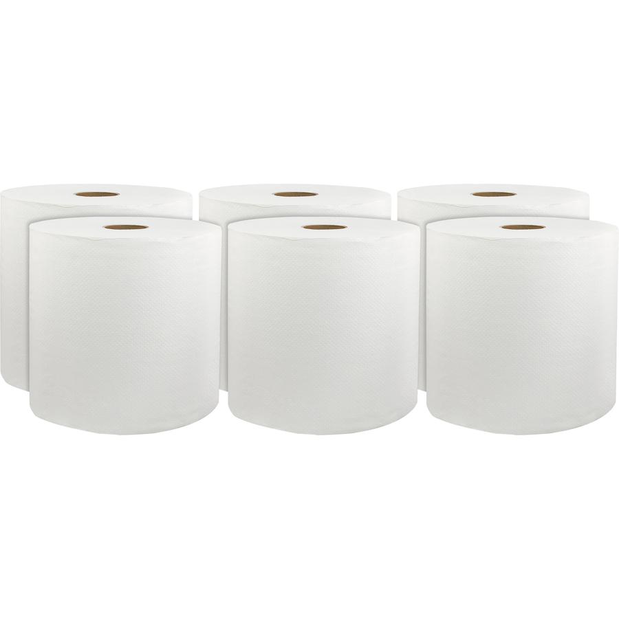 Livi Solaris Paper Hardwound Paper Towels - 1 Ply - 8" Width x 800 ft Length - White - Virgin Fiber - 6 / Carton. Picture 3