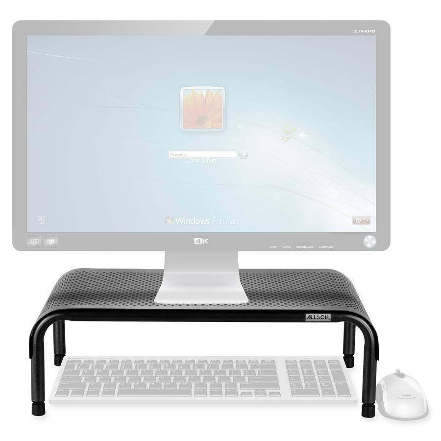 Allsop Metal Art Ergo 3 Adjustable Height Monitor Stand 15-Inch Wide Platform - (31630) - 35 lb Load Capacity - 8" Height x 18" Width x 10" Depth - Metal. Picture 6