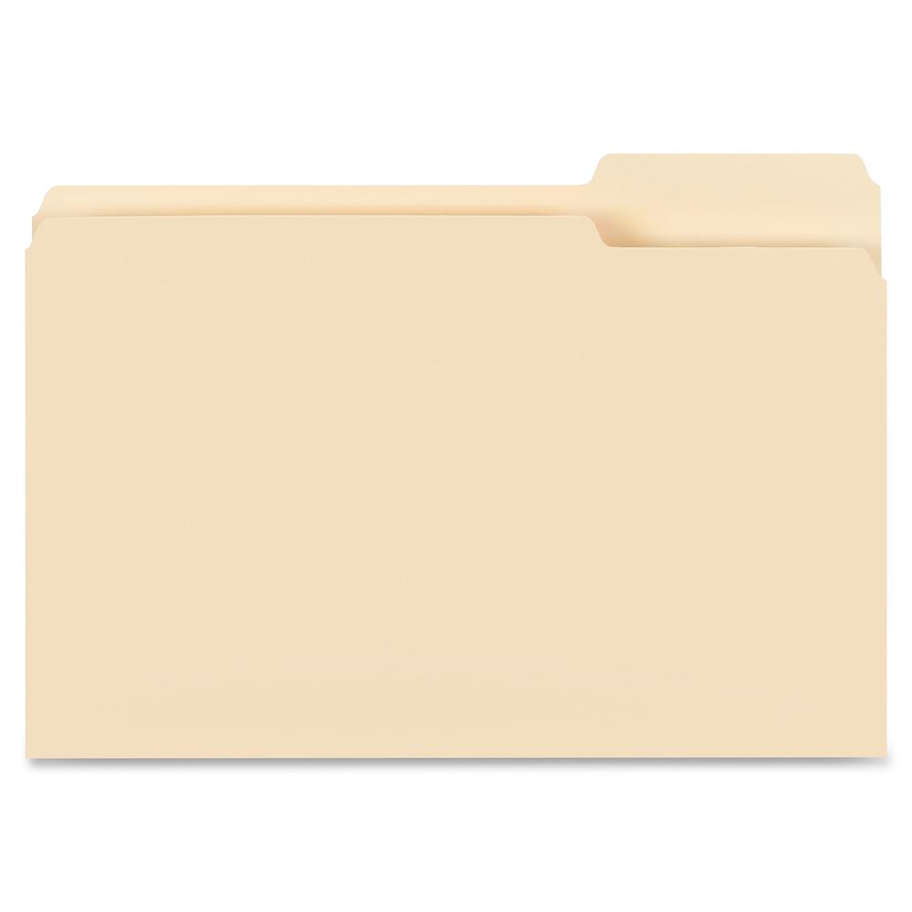 Business Source 1/3 Tab Cut Legal Recycled Top Tab File Folder - 8 1/2" x 14" - 3/4" Expansion - 11 pt. - Manila - 10% Recycled - 100 / Box. Picture 3