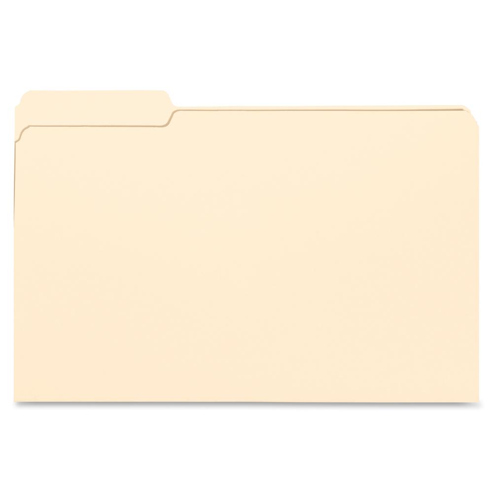 Business Source 1/3 Tab Cut Legal Recycled Top Tab File Folder - 8 1/2" x 14" - 3/4" Expansion - Manila - 10% Recycled - 100 / Box. Picture 4