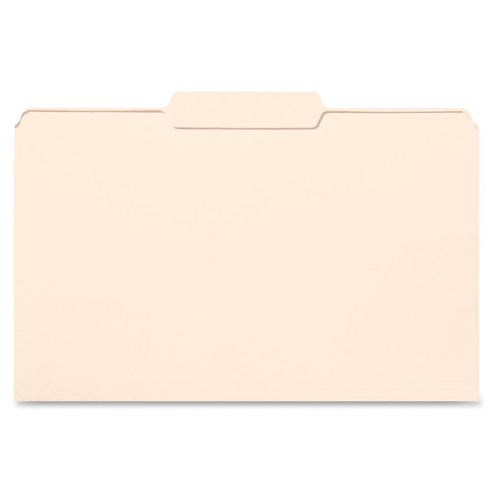 Business Source 1/3 Tab Cut Legal Recycled Top Tab File Folder - 8 1/2" x 14" - 3/4" Expansion - 11 pt. - Manila - 10% Recycled - 100 / Box. Picture 2