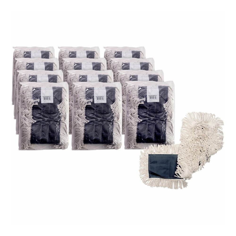 Genuine Joe Disposable Dust Mop Refill - 5" Width x 36" Length - Disposable, 4-ply, Looped Ends, Quick Drying, Fray Resistant, Absorbent, Durable, 4-ply Yarn - Synthetic, Cotton - Natural - 12 / Carto. Picture 5