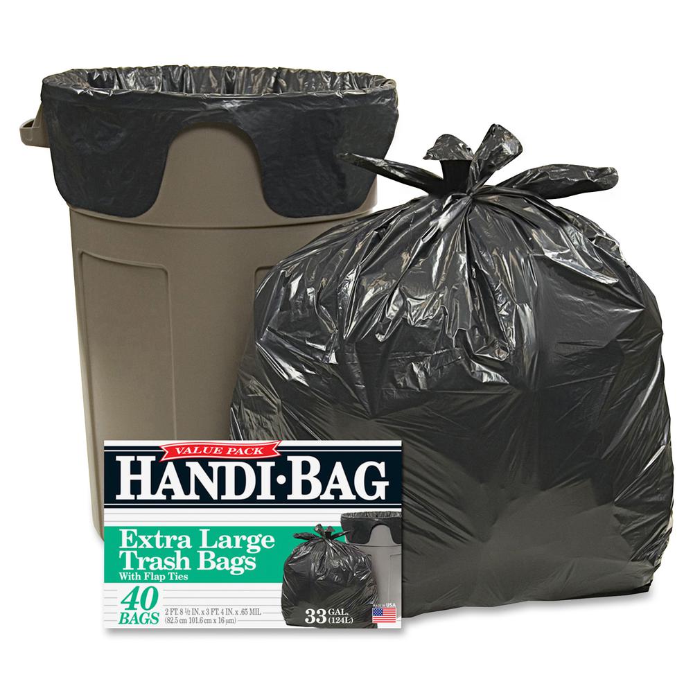 Berry Handi-Bag Wastebasket Bags - Medium Size - 33 gal Capacity - 40" Length x 32" Width x 0.70 mil (18 Micron) Thickness - 40/Box - 6 / Carton. Picture 2