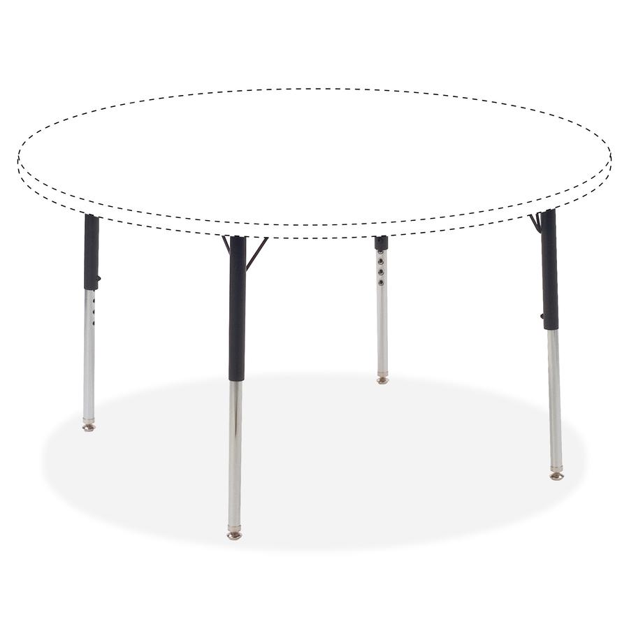 Lorell Activity Table Height-Adjustable Leg Kit - 22" to 30"H - 30" Length x 1.12" Diameter - Black, Chrome - 4 / Carton. Picture 4