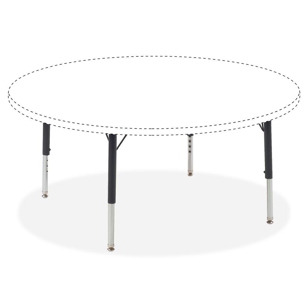 Lorell Activity Table Height-Adjustable Leg Kit - 17" to 25"H - 25" Length x 1.1" Diameter - Black, Chrome. Picture 4