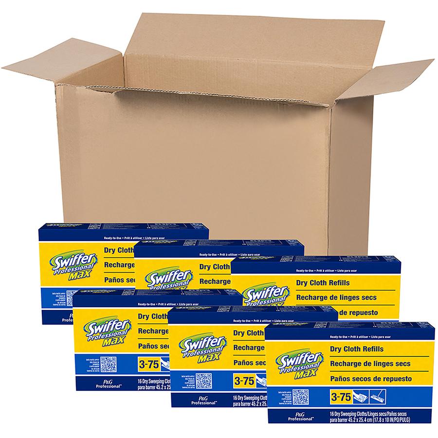 Swiffer Max Dry Cloth Refills - 17.9" Width x 10" Depth - Cloth - White - 16/Box - 6 / Carton. Picture 3