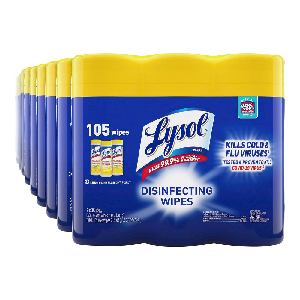 Lysol Disinfecting Wipes - For Multi Surface - Wipe - Lemon Scent - Recommended For: Bacteria Remover, Virus Remover, Allergen Remover, Pet Dander Remover, Dust Mite Remover, Pollen Remover - Disinfec. Picture 6